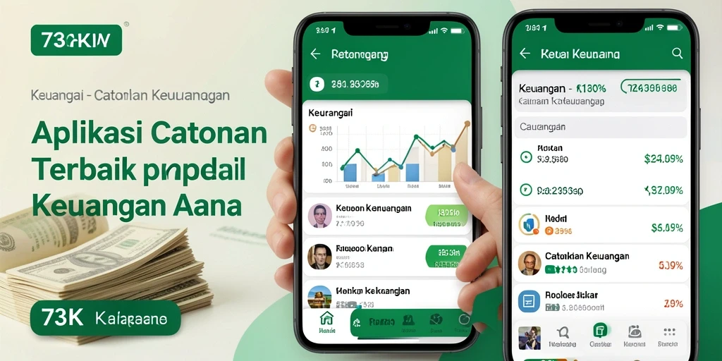 Tampilan antarmuka aplikasi 73K yang modern dan user-friendly.