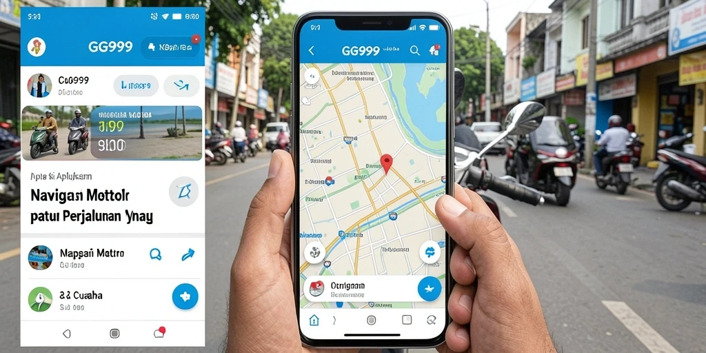 Tampilan antarmuka GG999 yang jelas dan fungsional untuk Navigasi Motor.