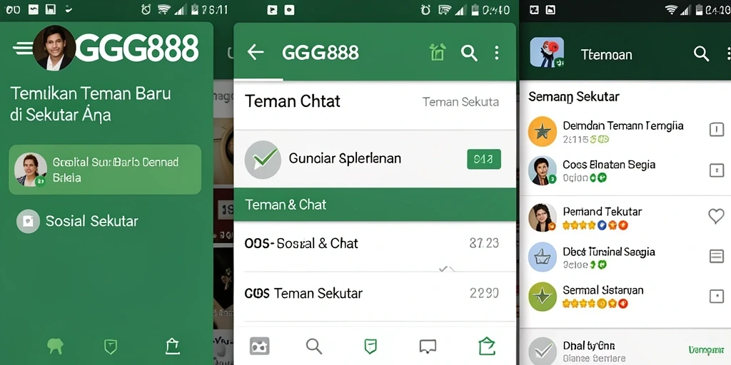 Antarmuka pengguna GGG888 yang menarik untuk mencari teman.