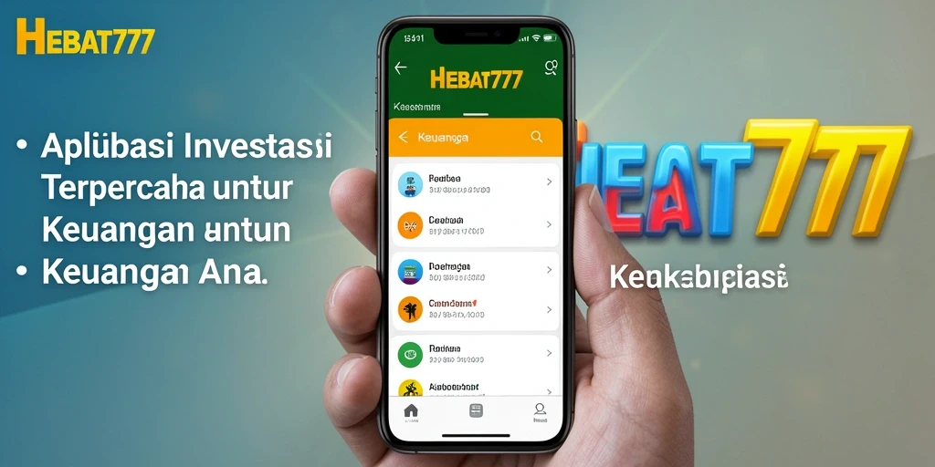 Tampilan antarmuka aplikasi HEBAT777 yang user-friendly dan informatif.