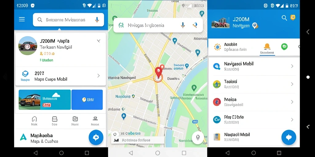 Antarmuka aplikasi J200M yang intuitif dan mudah digunakan untuk navigasi.