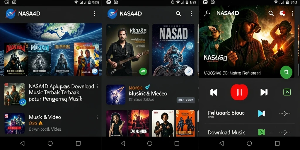 Tampilan antarmuka aplikasi Download Musik NASA4D yang menarik.
