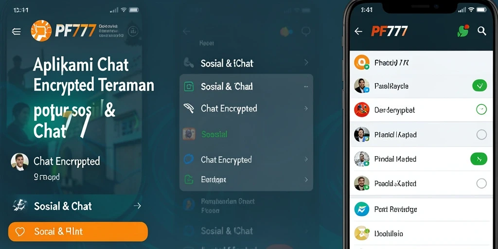 Antarmuka aplikasi PF777 yang modern dan fungsional untuk Chat Encrypted.
