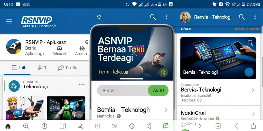 Antarmuka RSNVIP menampilkan berita teknologi terbaru.