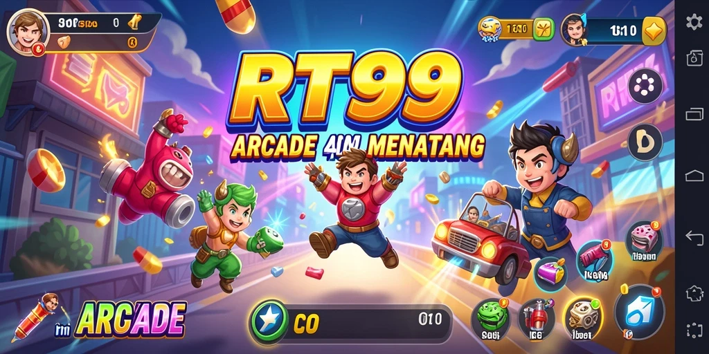 Screenshot RT99 menunjukkan grafis menawan dan gameplay yang dinamis.