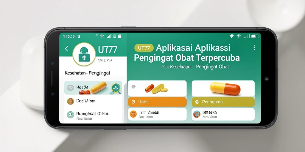 Tampilan antarmuka aplikasi UT77 untuk pengingat obat.