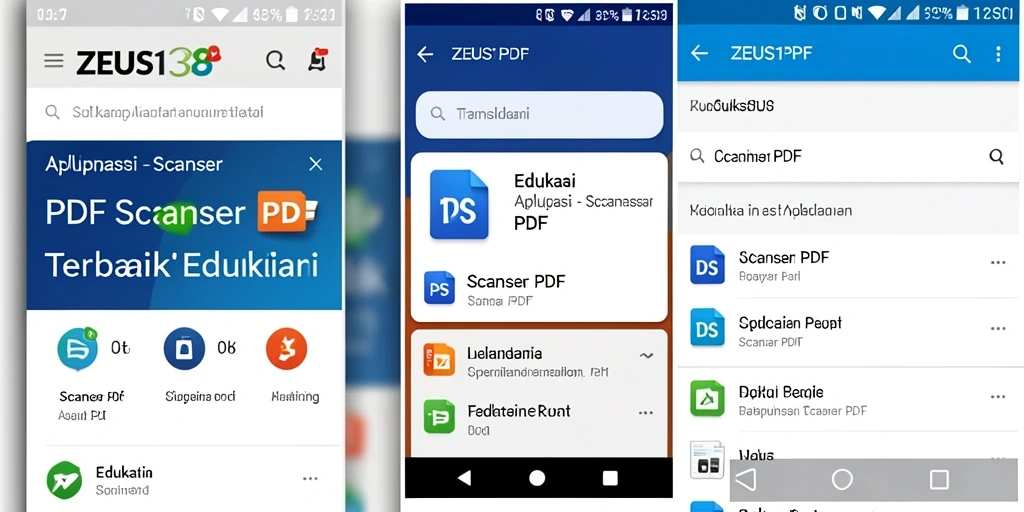 Tampilan antarmuka aplikasi Scanner PDF ZEUS138 yang user-friendly.